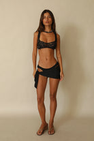 black bikini-Pareo-cover up-bikini-mini skirt
