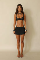 bikini skirt-swimwear-black swimwear-resortwear